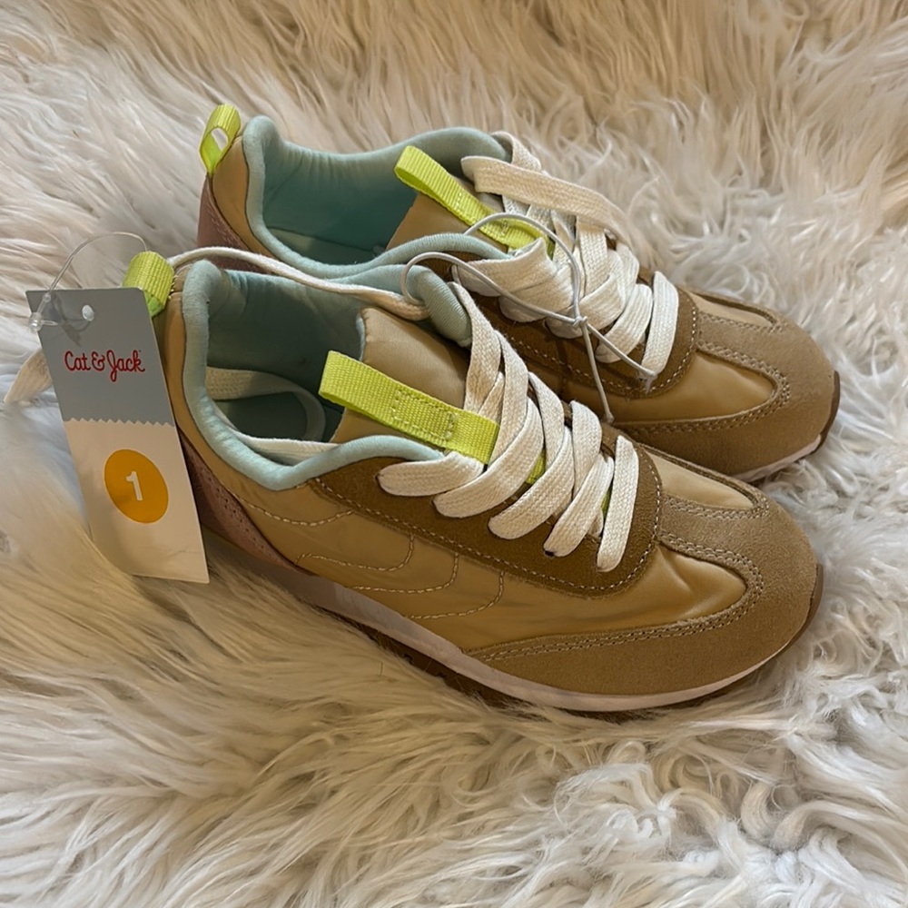 Cat & Jack Tan and White Kids Sneakers